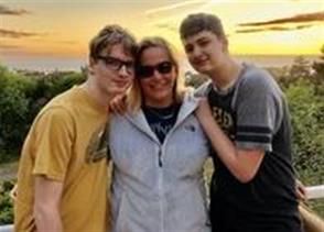Carla (Oliver) Barrentine with Josh and Seth